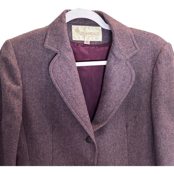 John Meyer Vintage Womens Purple Tweed Wool Blend Blazer Suit Jacket, Size 10 - Picture 2 of 8
